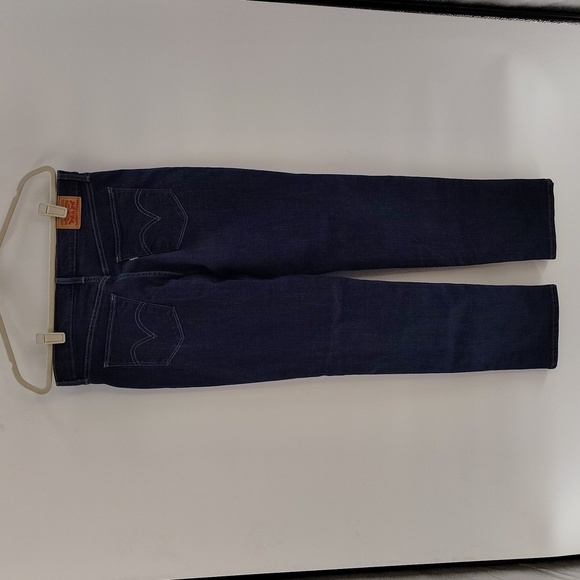 Levis Classic Straight Denim Jeans Size 10 Long Stretch Dark Wash - Picture 5 of 9